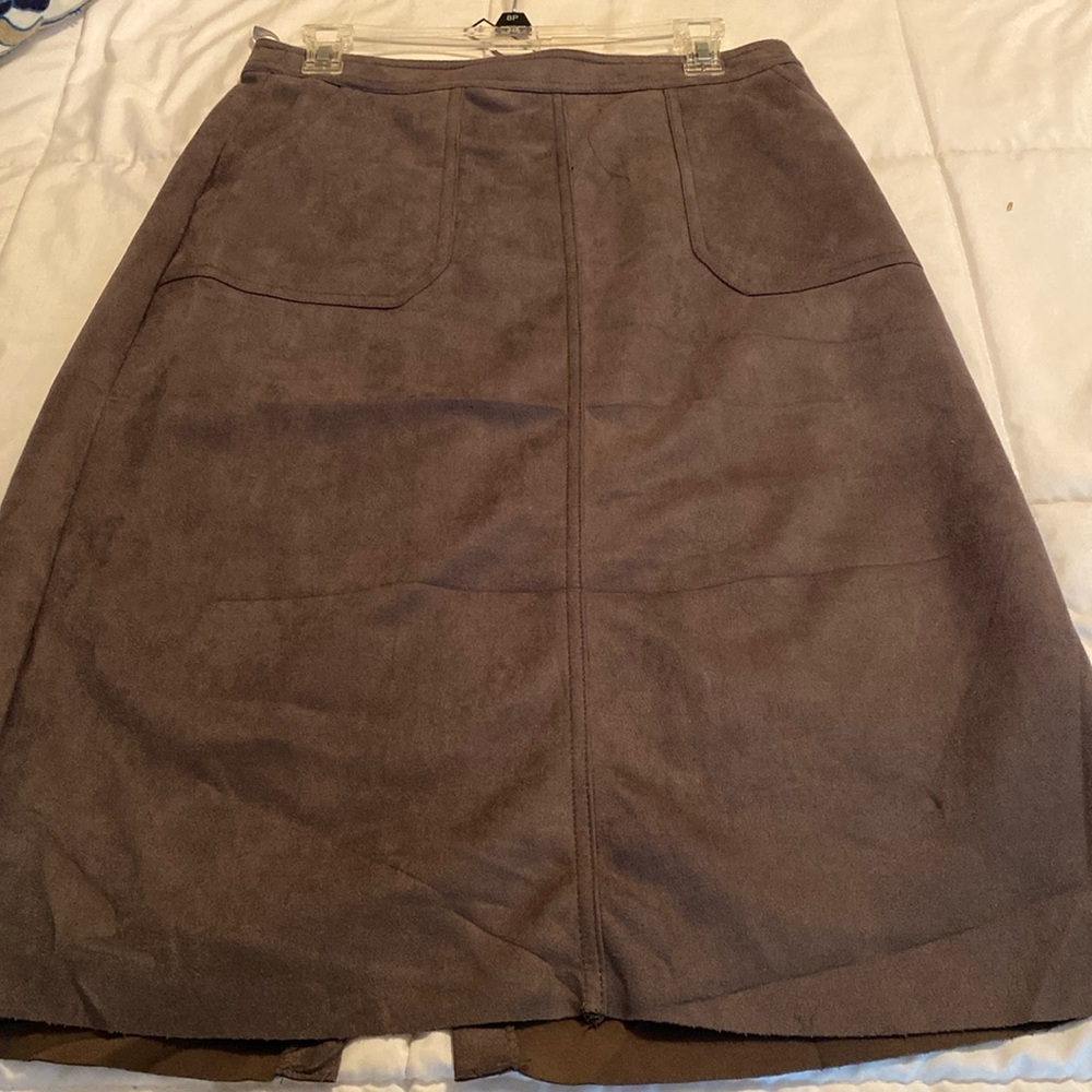 Catherine Maladrino Faux leather gray skirt
